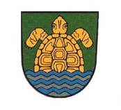 Entworfen wurde das Wappen von den damals in Grnheide wohnenden Bildhauer und Holzschnitzer Prof. Riegelmann.